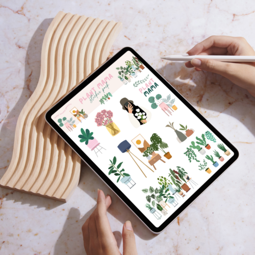 Naklejki Plant Mama - zestaw 40 naklejek z roślinami