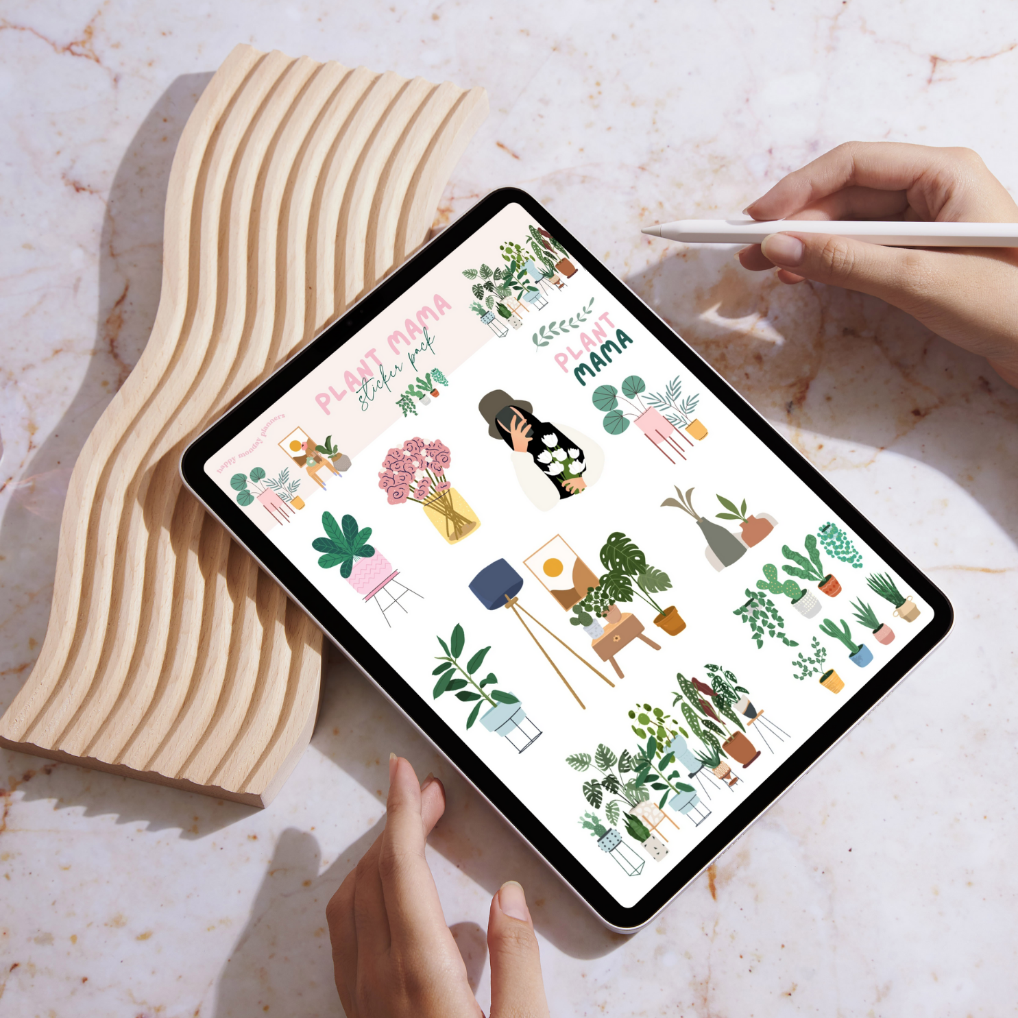 Naklejki Plant Mama - zestaw 40 naklejek z roślinami