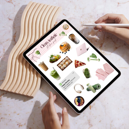 Naklejki Clean Aesthetic - zestaw 50 naklejek cyfrowych