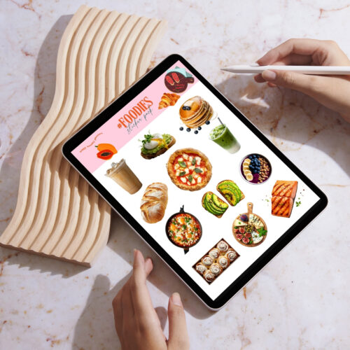 Naklejki #foodies - zestaw 100 naklejek cyfrowych